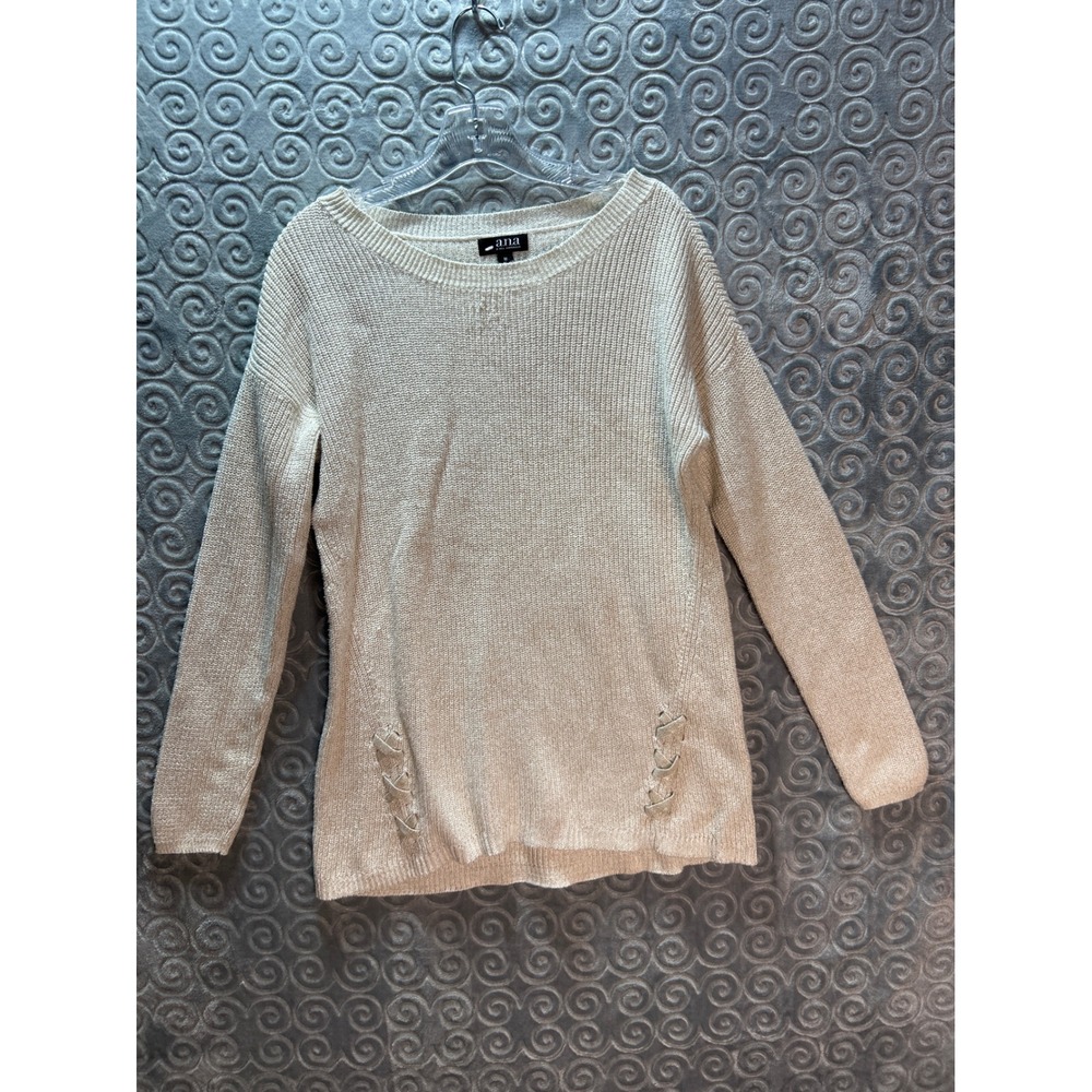 ANA A NEW APPROACH Womens Sweater Knit Metallic Pullover Casual Size‎ M